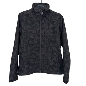 The North Face Womens Apex Bionic Jacket Black Gray Full Zip Soft Shell Jacket L